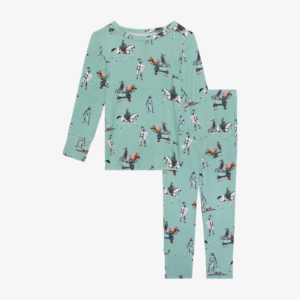 Posh Peanut Bamboo Unisex Long Sleeve Pjs Pajamas 2T Wallace Horse & Knight